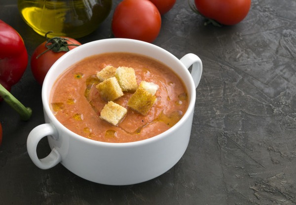 Andalusian gazpacho with extra virgin olive oil